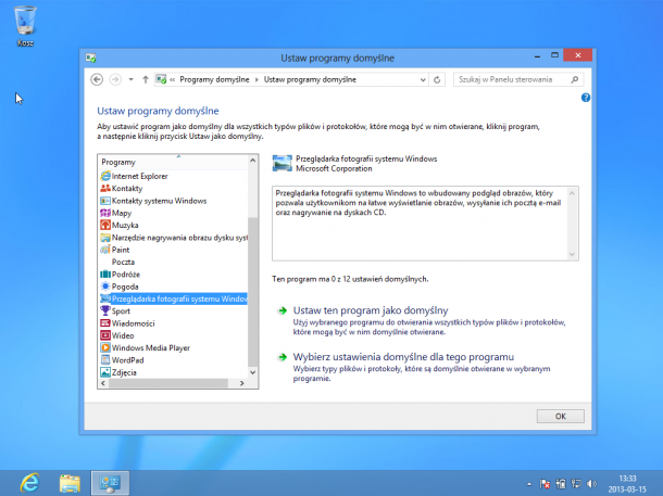 domyślny program do otwierania plików Windows 8